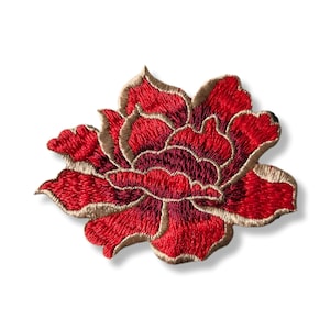 Flor, aplique de flor, aplique de flor, aplique de flor, bordado, vermelho, aplique, aplique termocolante, aplique de flor, vermelho