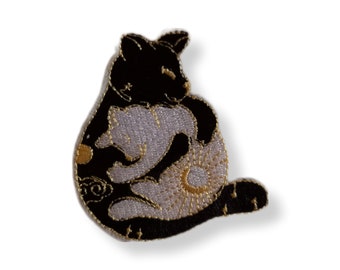 Chat, patch, écusson, thermocollant, couture, patch thermocollant chat