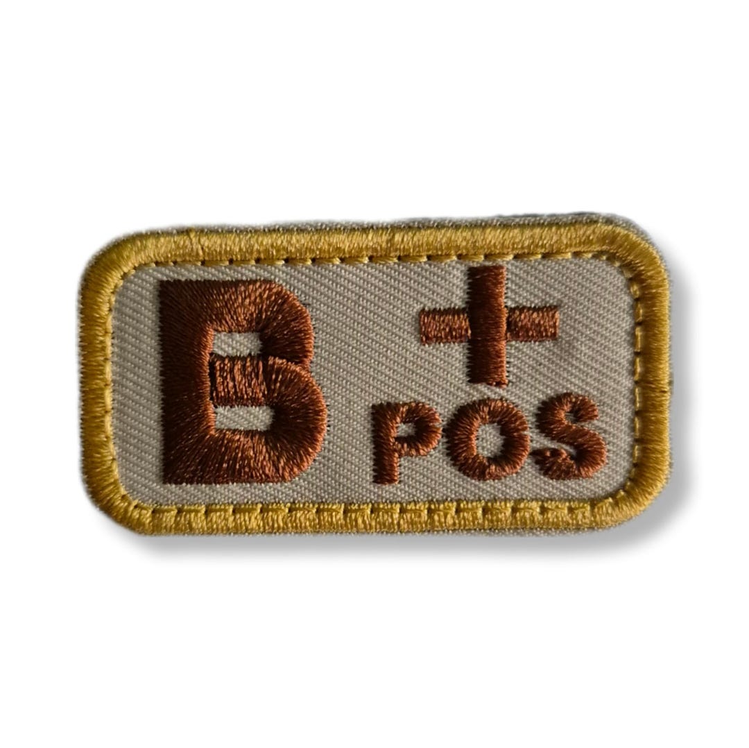 Blood Type, Patch, Badge, Velcro, Embroidered, B Positive - Etsy