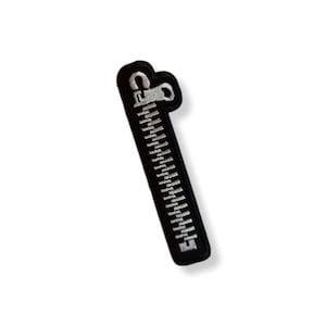 Cremallera, parche, insignia, termoadhesivo, bordado, parche deslizante