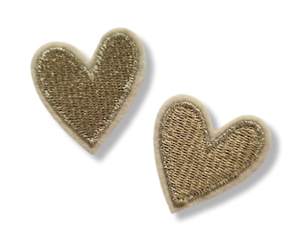 Corazón, parche de corazón, parche termoadhesivo, emblema, bordado, parche, parche termoadhesivo, oro, parche de corazón