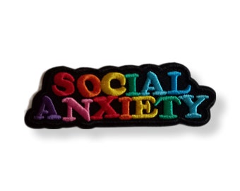 Social anxiety, patch, écusson, thermocollant, couture, patch thermocollant anxiété sociale