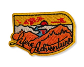 Voyage, patch, écusson, thermocollant, couture, patch thermocollant aventure