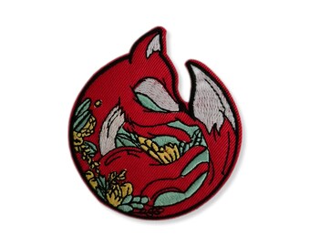 Animal Embroidered Applique Badge Fox Iron-On Or Sew-On Patch - Embroidered Animal Appliqué For Clothes, Bags & Crafts Iron On Patch - Foto 5