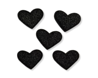 Corazón, parche de corazón, parche termoadhesivo, emblema, bordado, parche, parche termoadhesivo, negro, parche de corazón
