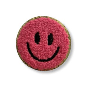 Leende ansikte, smiley face-lapp, strykmärke, broderad lapp, lapp, strykmärke, smiley strykmärke
