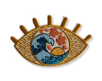 Eye, eye patch, iron-on patch, patch, embroidered, patch, iron-on patch