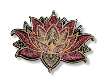 Lotus flower, lotus flower patch, iron-on patch, embroidered patch, patch, iron-on patch, flower lotus patch, rose