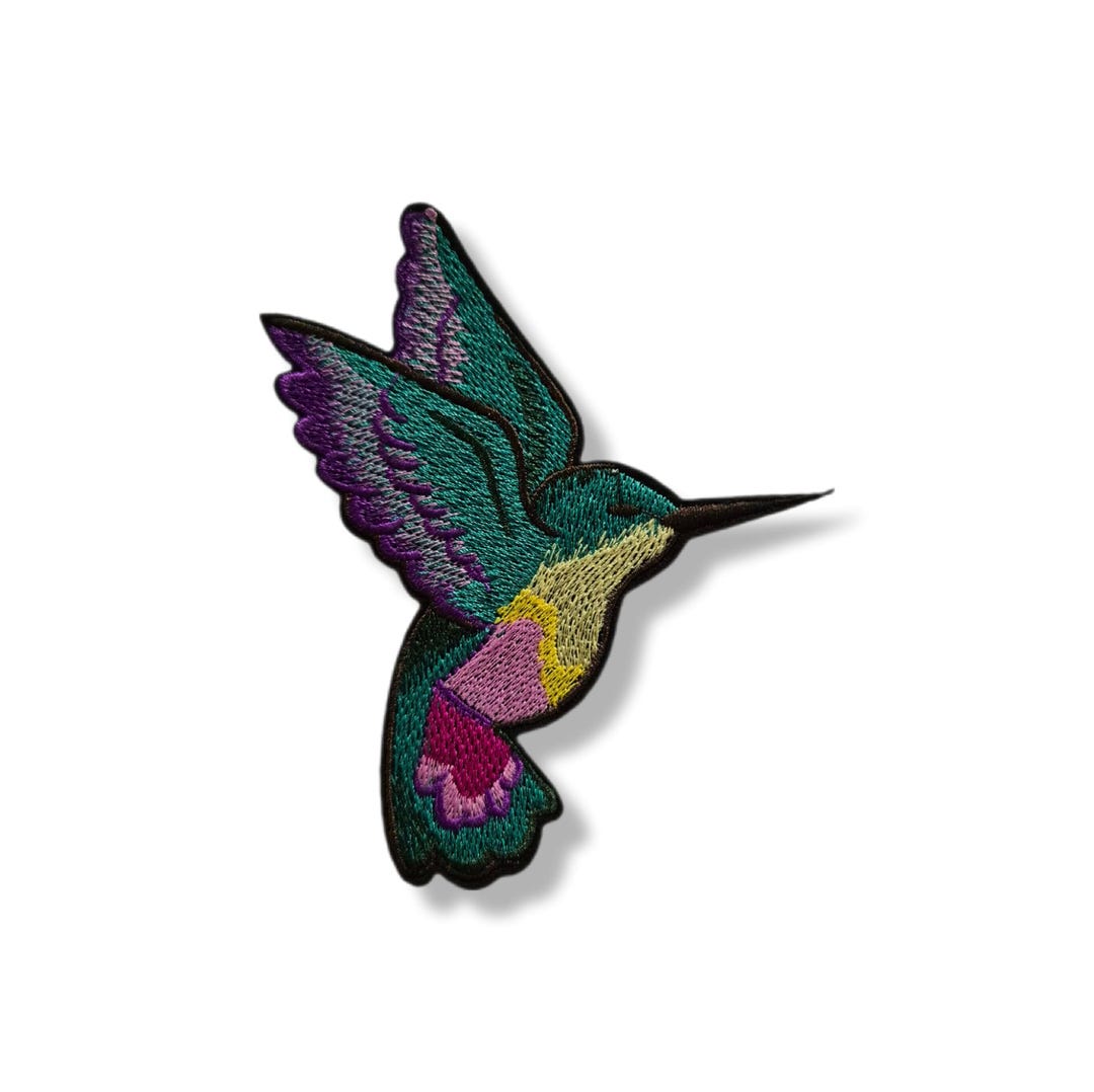 Hummingbird, Hummingbird Patch, Hummingbird Badge, Iron-on, Embroidered ...