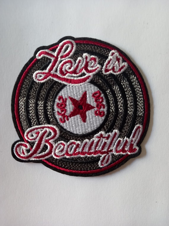 Disc, vinyl, patch, crest, iron-on, sewing, vinyl iron-on patch