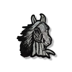 Koń, naszywka z koniem, naszywka do prasowania, emblemat, haftowany, naszywka, naszywka do prasowania, czarny