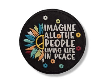 Peace, peace patch, iron-on patch, emblem, embroidered, patch, iron-on patch, black, peace patch