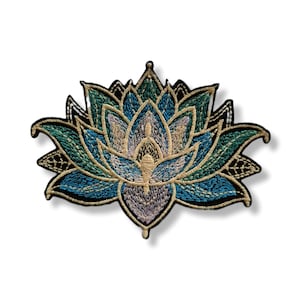 Lotus flower, lotus flower patch, iron-on patch, patch, embroidered, patch, iron-on patch, lotus flower patch