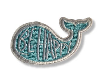 Whale, whale patch, iron-on patch, emblem, embroidered, patch, iron-on patch