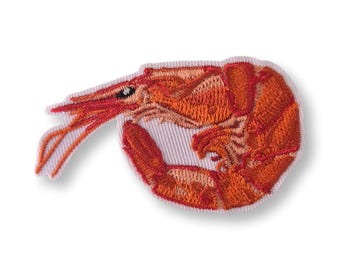 Shrimp patch, shrimp patch, iron-on patch, embroidered patch, patch, iron-on patch, shrimp patch