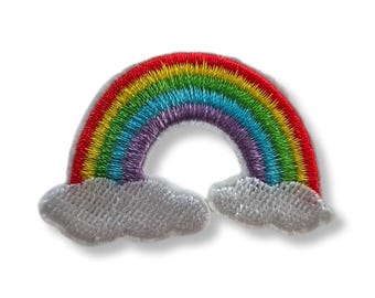 Regenbogen, Regenbogenaufnäher, Bügelaufnäher, Emblem, gestickt, Aufnäher, Bügelaufnäher, Aufnäher
