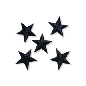 Etoile, patch étoile, écusson étoile, thermocollant, brodé, noir, patches