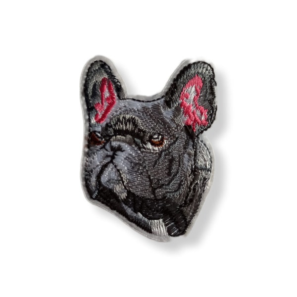 French Bulldog, patch, crest, iron-on, sewing, bulldog iron-on patch