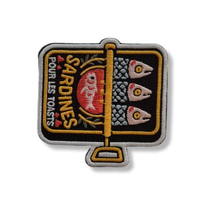 Sardine, patch sardine, patch thermocollant, écusson, brodé, patch, iron on patch
