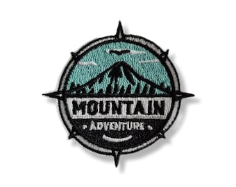 Mountain, mountain patch, iron-on patch, badge, embroidered, patch, iron-on patch, patch