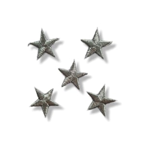 Etoile, patch étoile, patch thermocollant, écusson, brodé, patch, iron on patch, argent, star patch