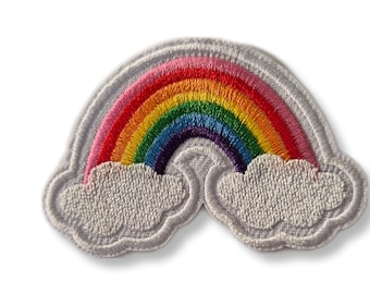 Regenbogen, Regenbogenaufnäher, Bügelaufnäher, Emblem, Aufnäher, Bügelaufnäher, Aufnäher