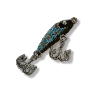 Fishing lure, fishing lure patch, patch, iron-on, embroidered, patches
