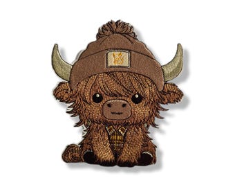 Highland cow, Highland cow patch, iron-on patch, emblem, patch, iron-on patch, Highland cow patch