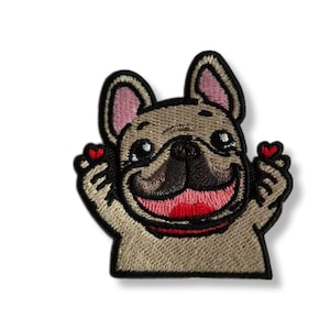 Bulldog francese, toppa Bulldog francese, toppa, distintivo, ricamato, toppa termoadesiva