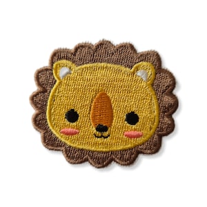 ライオン、パッチ、バッジ、アイロン接着、刺繍、ライオンパッチ