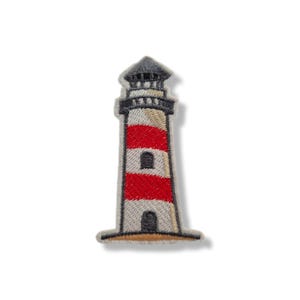 Leuchtturm, Leuchtturm-Aufnäher, Bügelaufnäher, Emblem, gestickt, Aufnäher, Bügelaufnäher, Aufnäher
