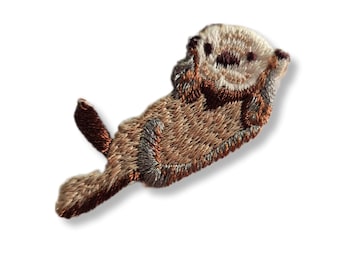 Otter, otter patch, iron-on patch, emblem, embroidered, patch, iron-on patch, otter patch