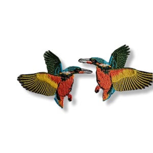 Kingfisher, patch, badge, iron-on, embroidered, kingfisher patch