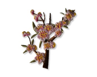 Cherry blossom patch, cherry blossom patch, iron-on patch, embroidered patch, floral patch