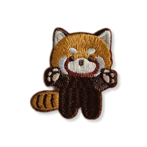 Red panda, patch, badge, iron-on, embroidered, red panda patch
