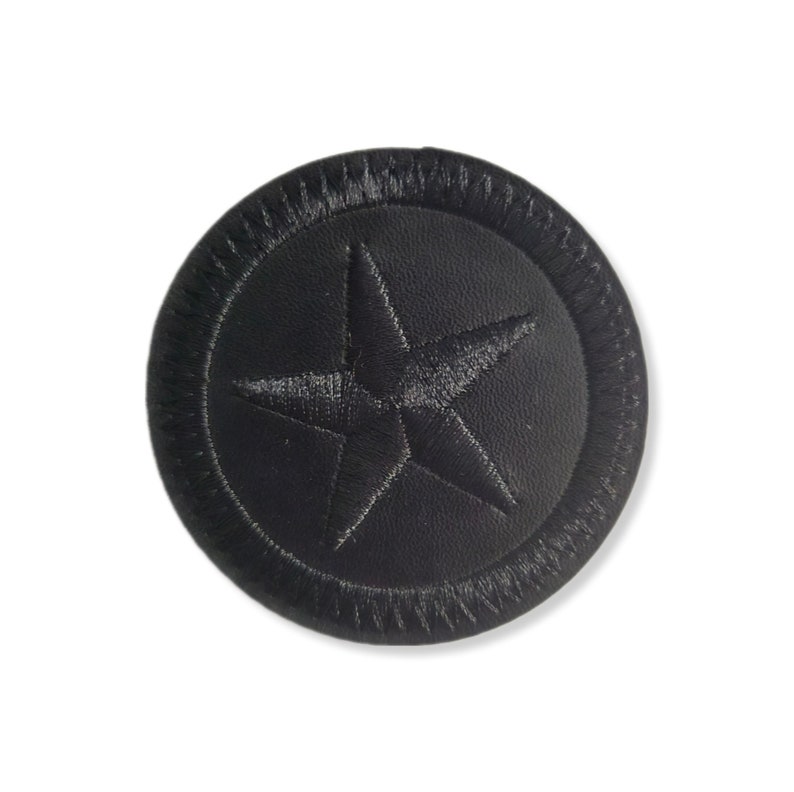 Star, patch, crest, iron-on, sewing, leather, iron-on leather patch image 1