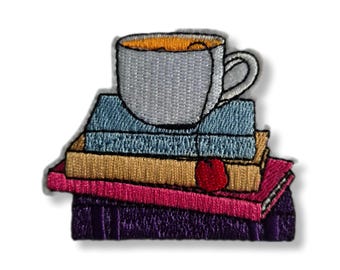 Book, book patch, iron-on patch, patch, embroidered, patch, iron-on patch, book patch
