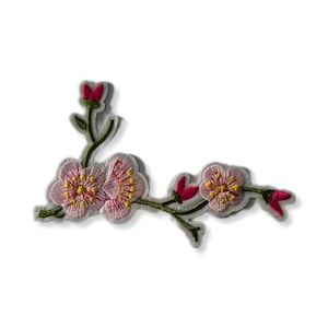 Cherry blossom, patch, badge, iron-on, embroidered, flower patch