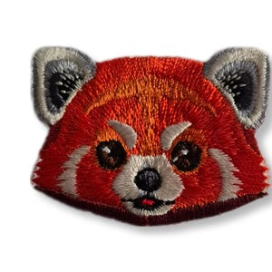 Panda roux, patch, écusson, thermocollant, brodé, patch panda roux