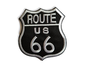 Route 66, patch, écusson, thermocollant, couture, patch thermocollant moto