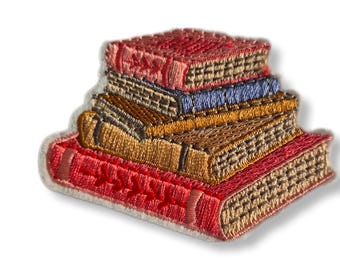 Book, book patch, iron-on patch, patch, embroidered, patch, iron-on patch, book patch