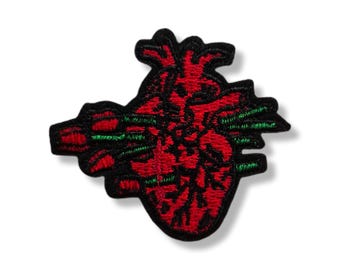 Corazón anatómico, parche de corazón, parche termoadhesivo, emblema, parche, parche termoadhesivo