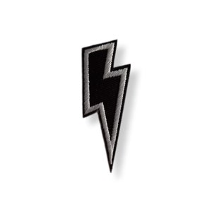 Lightning, patch, badge, iron-on, embroidered, lightning patch