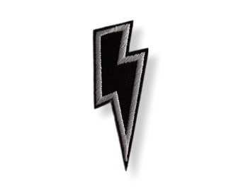 Lightning bolt, crest patch, iron-on, sewing, lightning iron-on patch