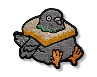Pigeon, pigeon patch, iron-on patch, emblem, embroidered, patch, iron-on patch, pigeon patch