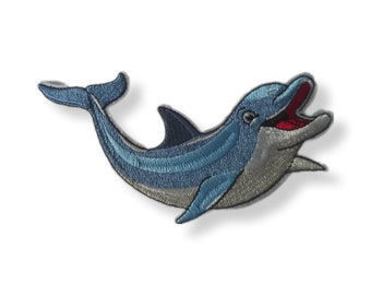 Dolphin, patch, crest, iron-on, sewing, dolphin iron-on patch