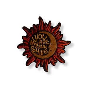 Sun, patch, badge, iron-on, embroidered, sun patch
