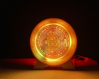 Archivos STL para lámpara LED en diseño Bitcoin