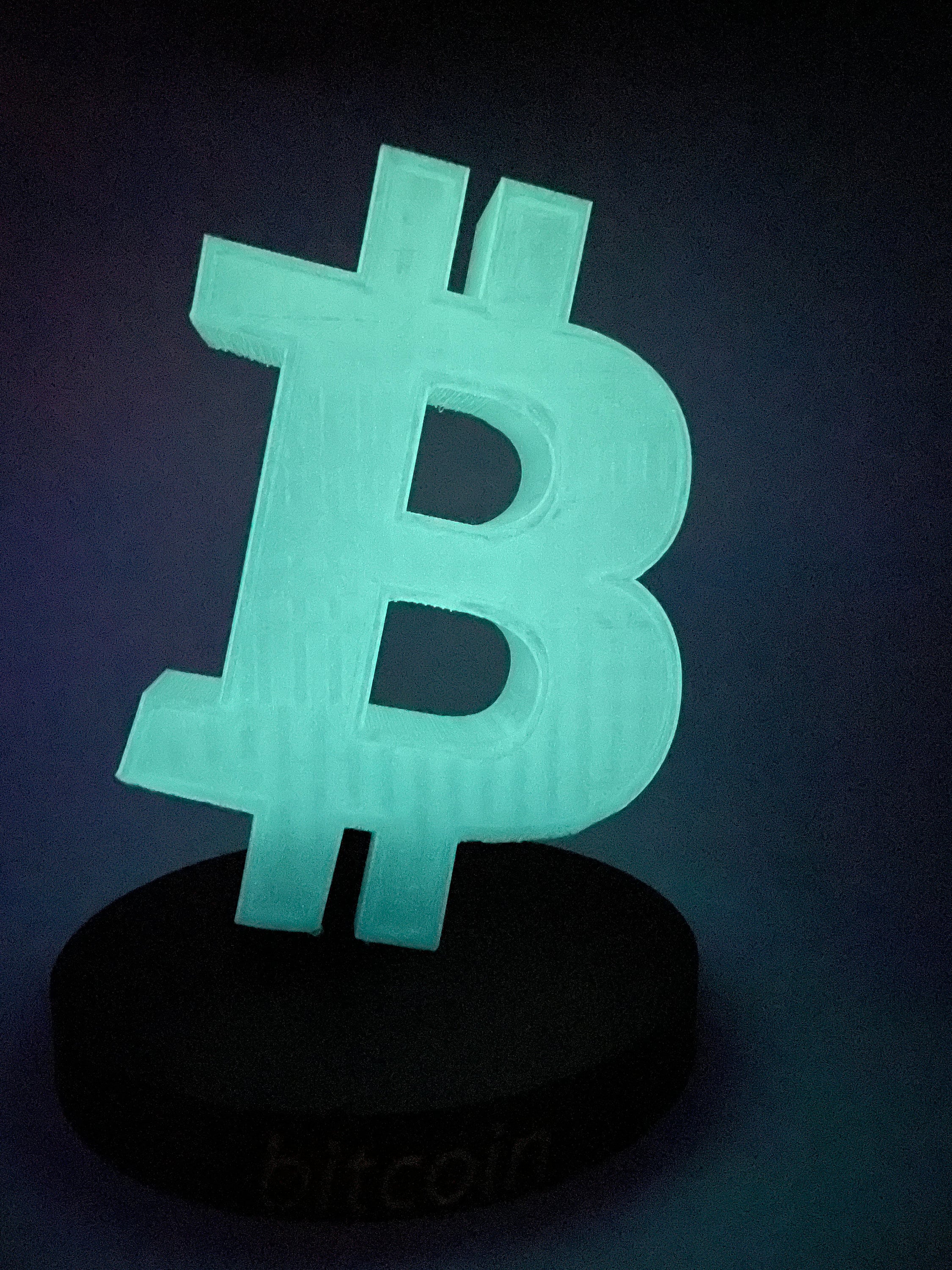 3D Printing Bitcoin Logo With Base, Fluorescent - Etsy