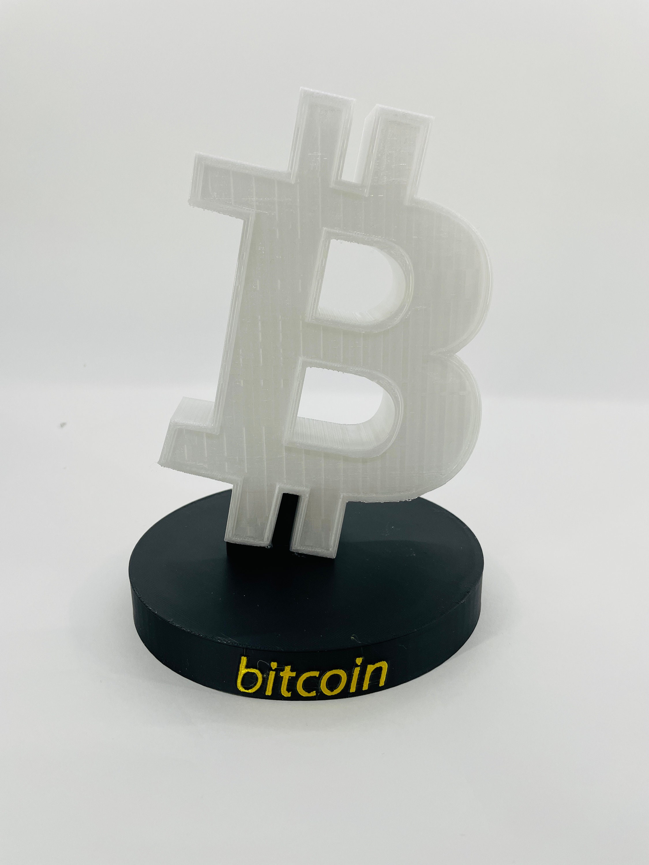 3D Printing Bitcoin Logo With Base, Fluorescent - Etsy
